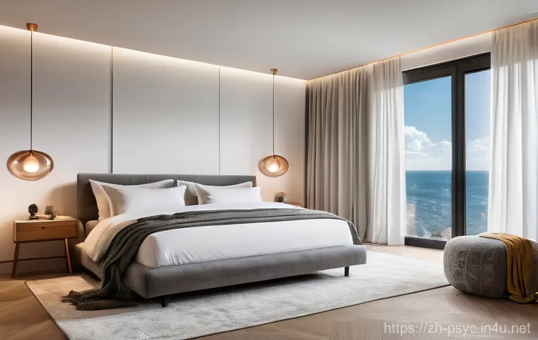 수면장애 극복 기술 - The Ultimate Sleep Sanctuary**
A luxurious and serene bedroom at night, meticulously designed for op...