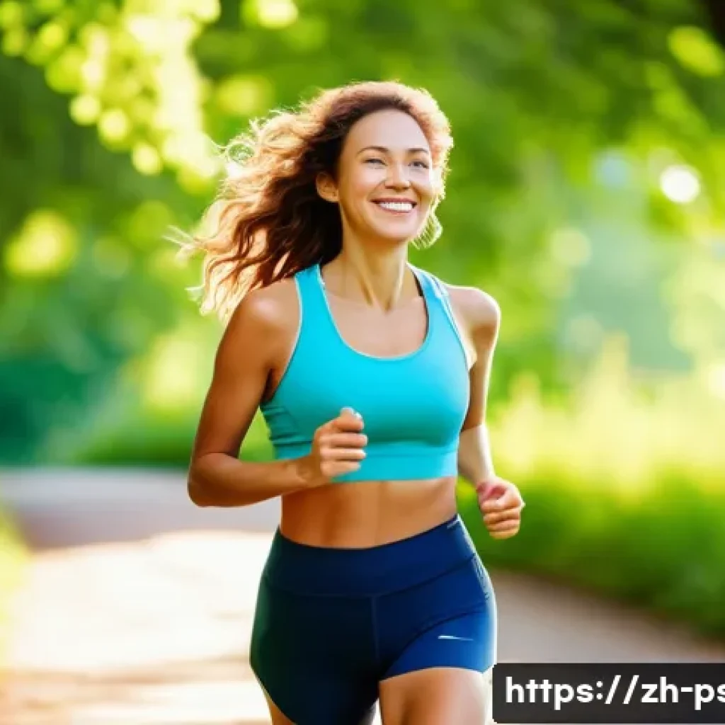 공황장애 예방 운동 - **Prompt 1: Peaceful Morning Run in Nature**
A vibrant, high-definition photograph of a person, ...