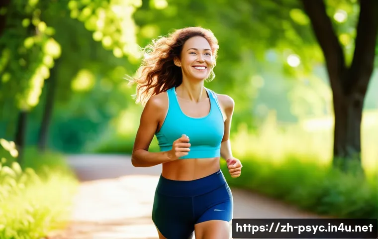 공황장애 예방 운동 - **Prompt 1: Peaceful Morning Run in Nature**
    A vibrant, high-definition photograph of a person, ...