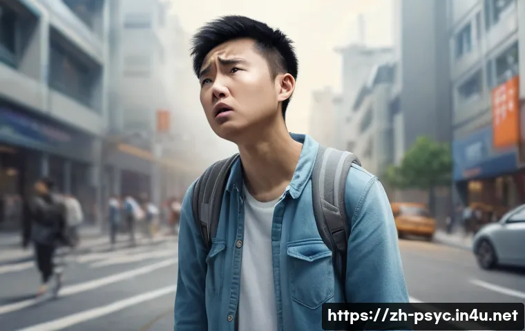 공황장애와 강박증의 관계 - A detailed, realistic illustration of a young adult Chinese person experiencing a panic attack in a ...
